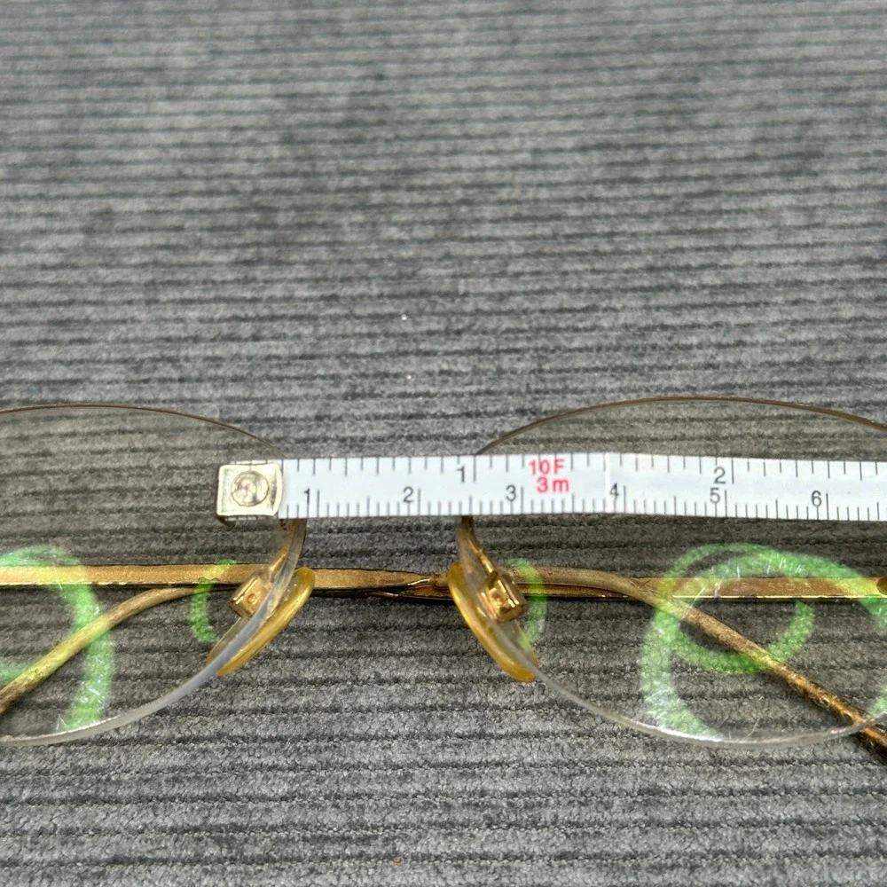 Chanel Vintage Rimless Rhinestone Eyeglasses Gold Tone Oval 4013  52-18